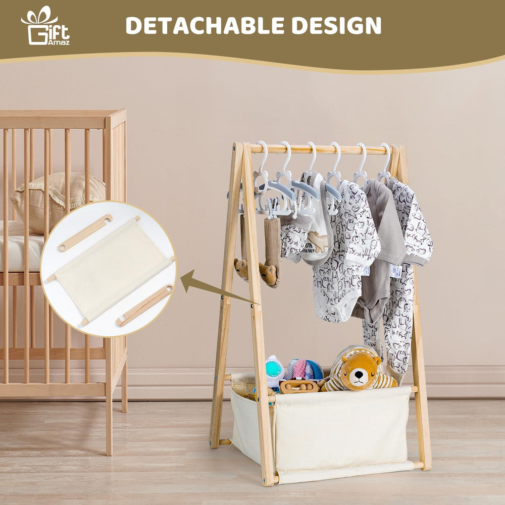 GiftAmaz wooden frame with canvas layers—durable, neutral nursery storage.