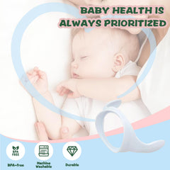 Giftophilia baby-hand ergonomic handles simplify bottle-to-cup use during feeding sessions.