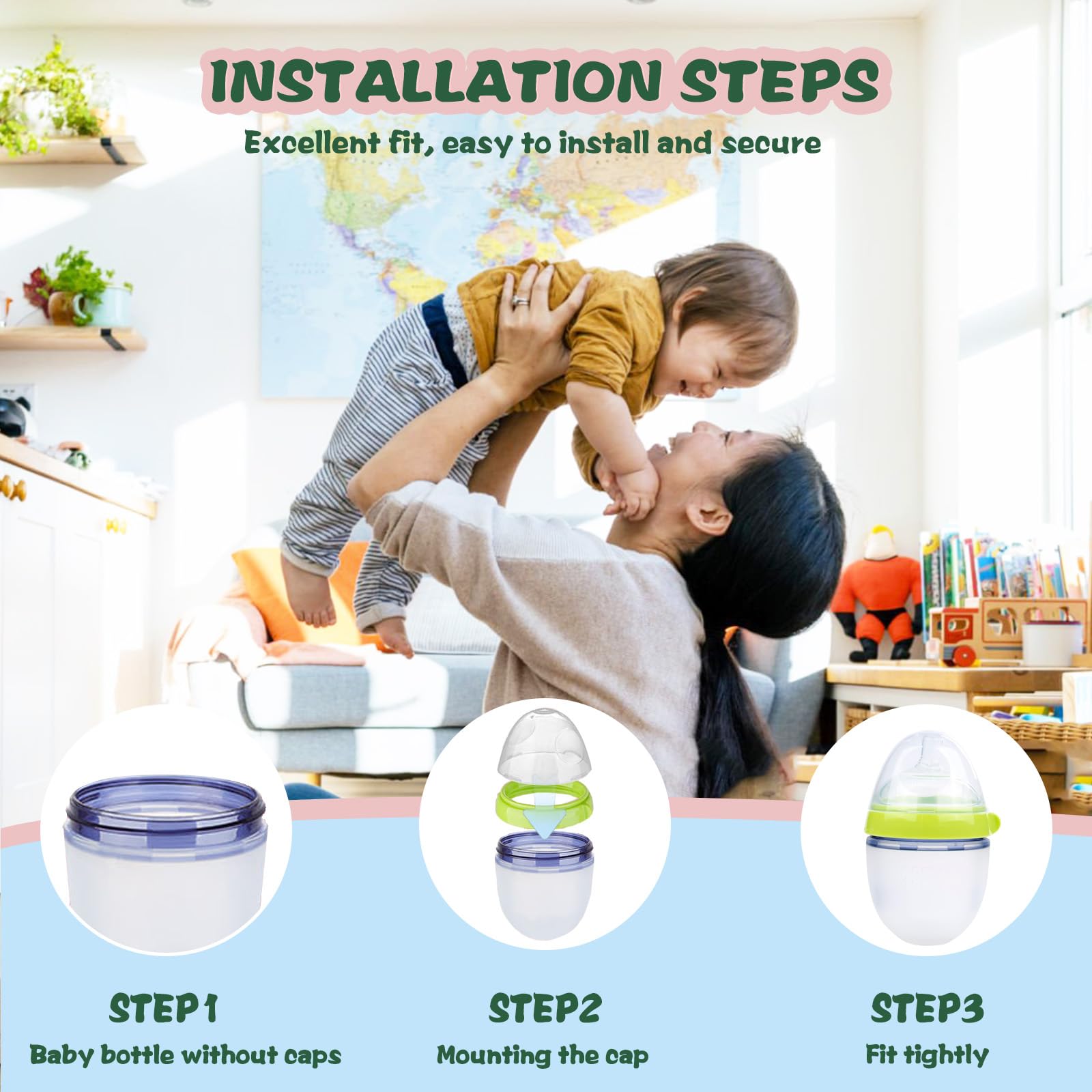 Giftophilia dishwasher-safe bottle parts for easy cleaning after use.