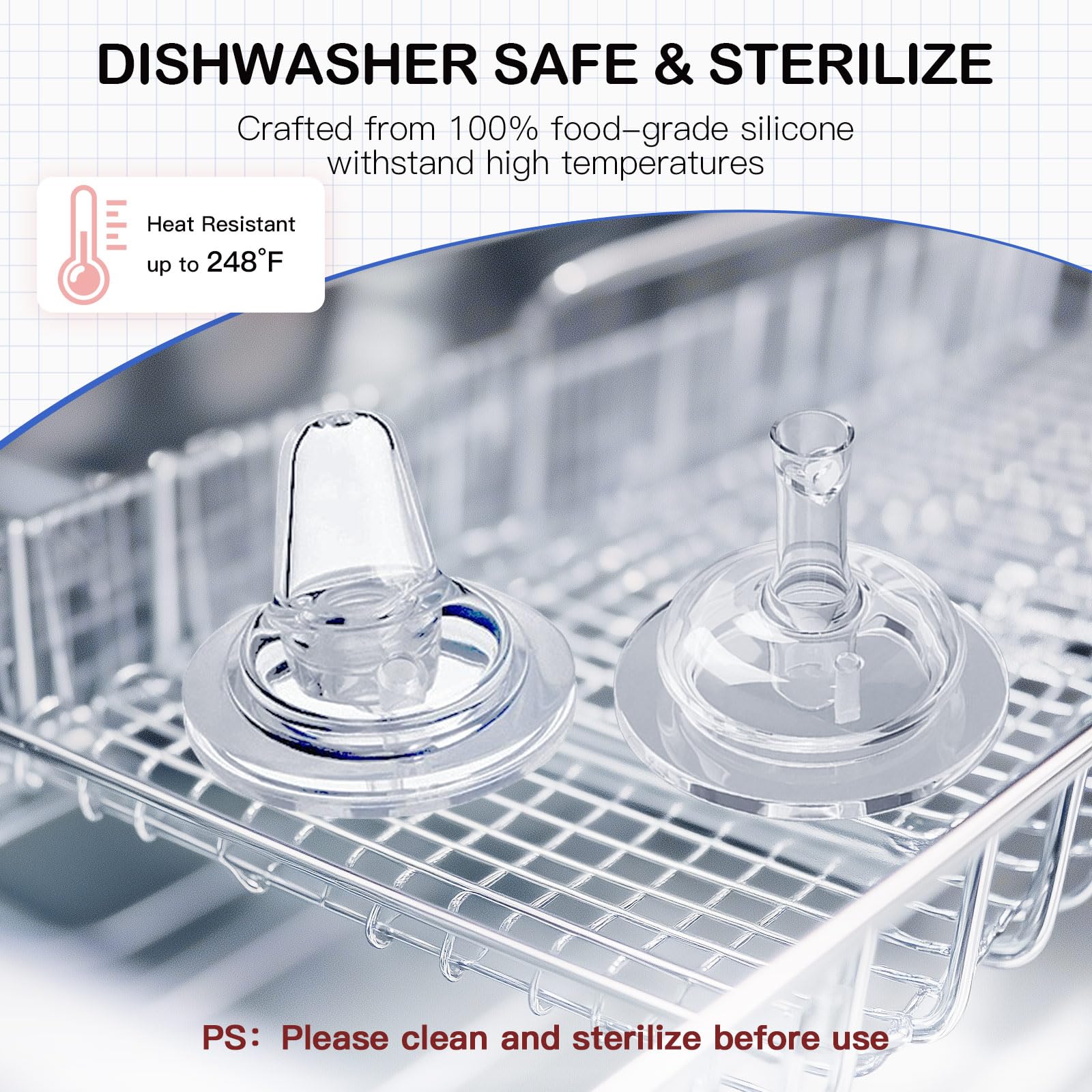 Giftophilia dishwasher-safe nipples simplify cleaning while preserving nipple integrity.