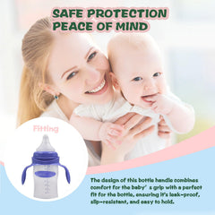 Giftophilia ergonomic baby handles provide a smooth grip for tiny hands.