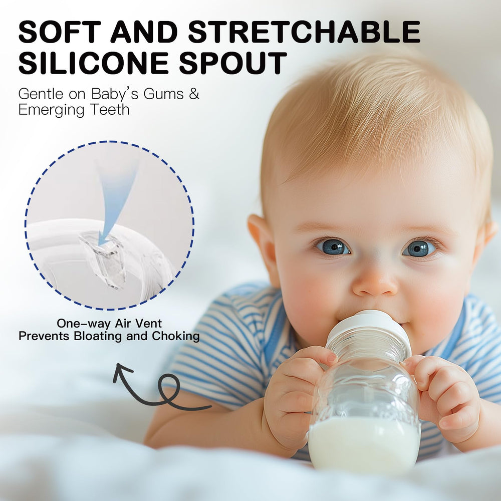 Giftophilia ergonomic handles on baby cup promote independent gripping