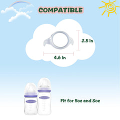Giftophilia handles on Lansinoh bottle closeup highlight ergonomic grip for easier grasp during meals.