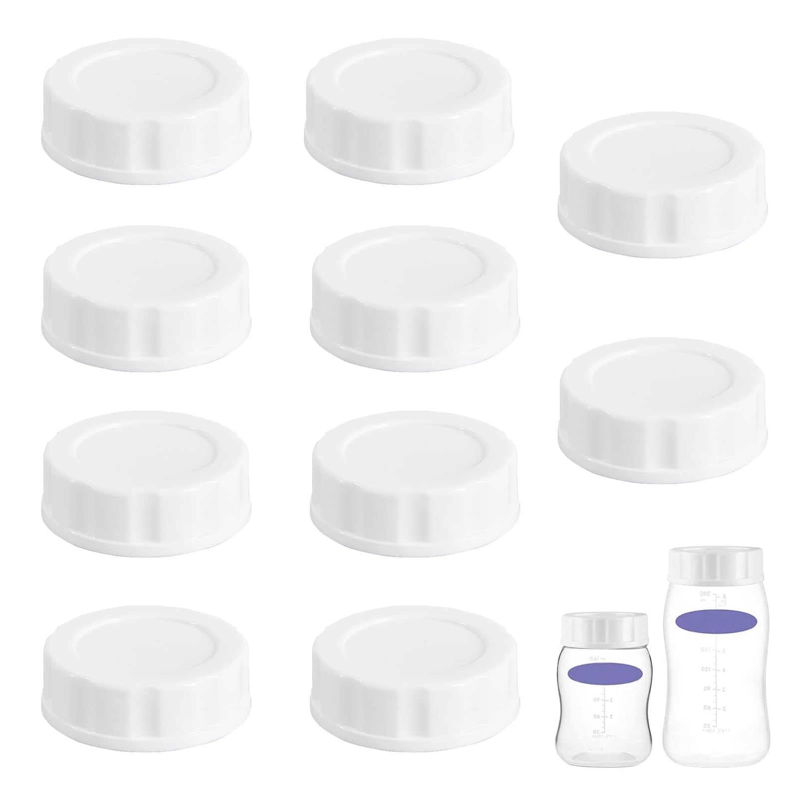 Giftophilia travel lids on Lansinoh bottle cap prevent leaks during trips.