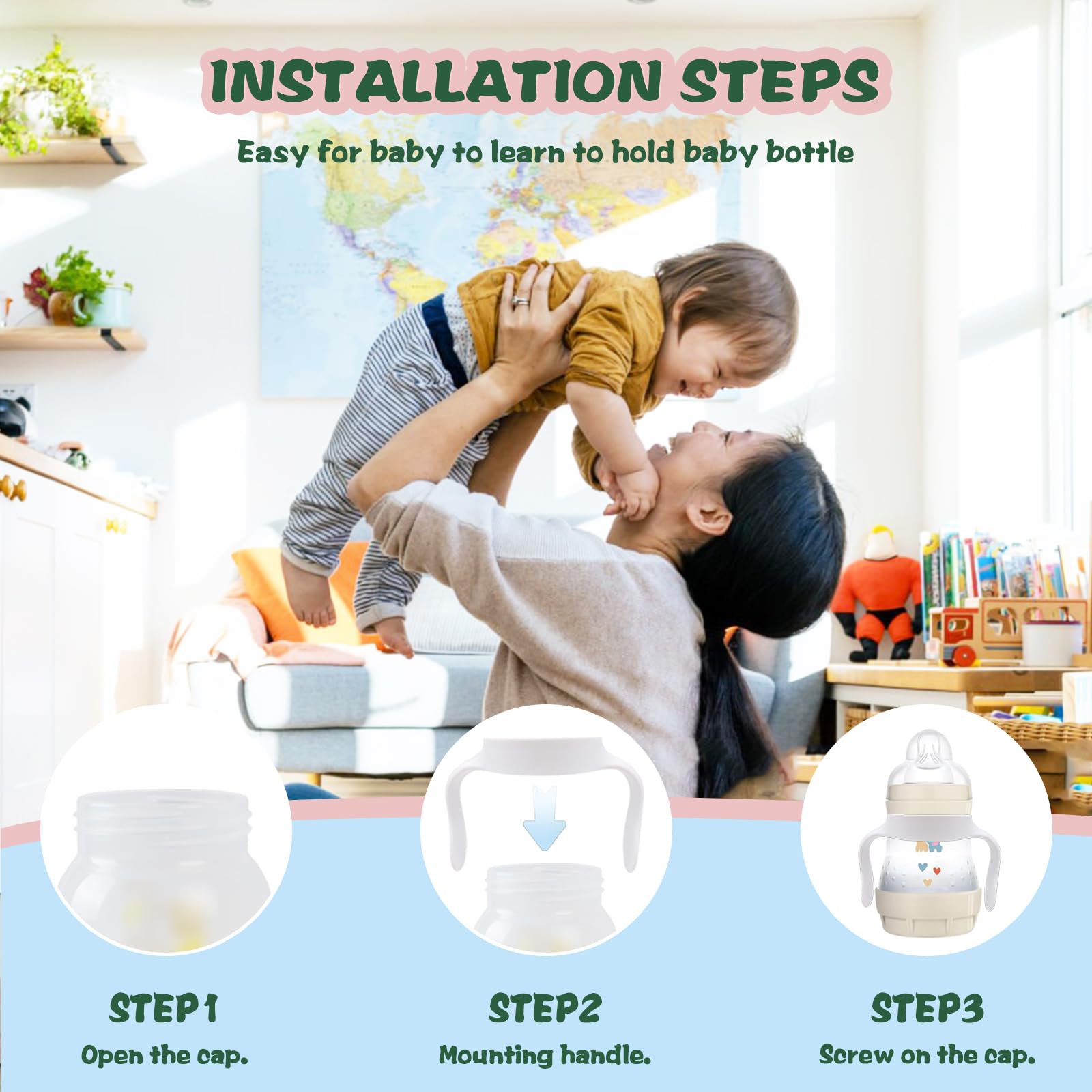 Giftophilia pack of four bottle handles provides versatile feeding upgrades