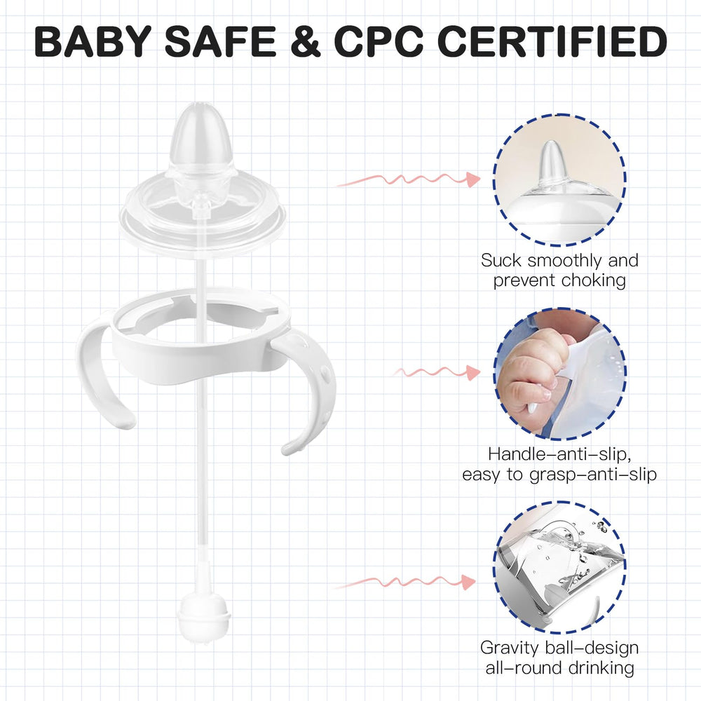 Giftophilia sippy cup conversion kit straw attachment shows silicone safety