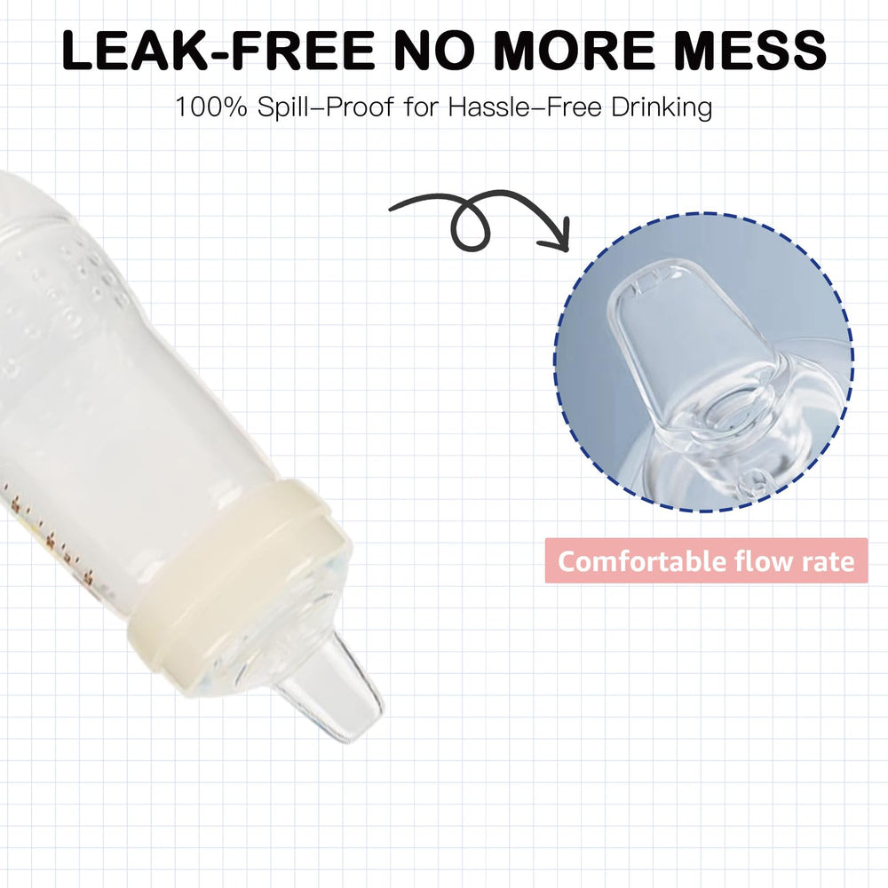 Giftophilia Sippy Spout Nipples transition-friendly design for 6 months and older infants.