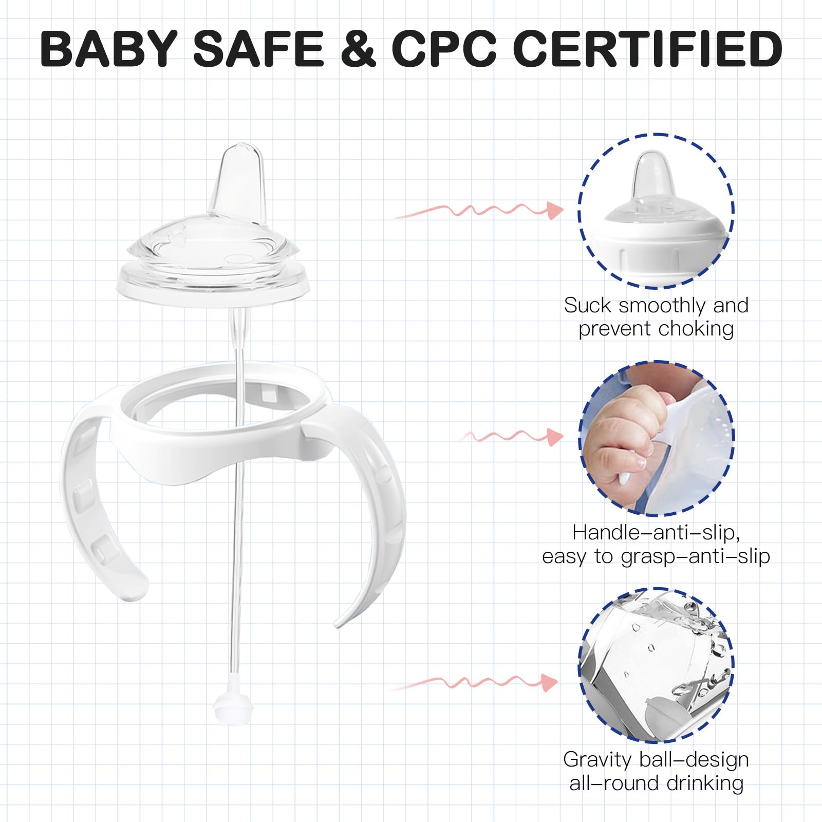 Giftophilia soft-straw-top enhances comfortable sipping for babies learning to drink.