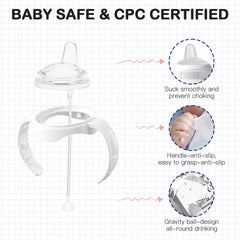 Giftophilia soft-straw-top enhances comfortable sipping for babies learning to drink.