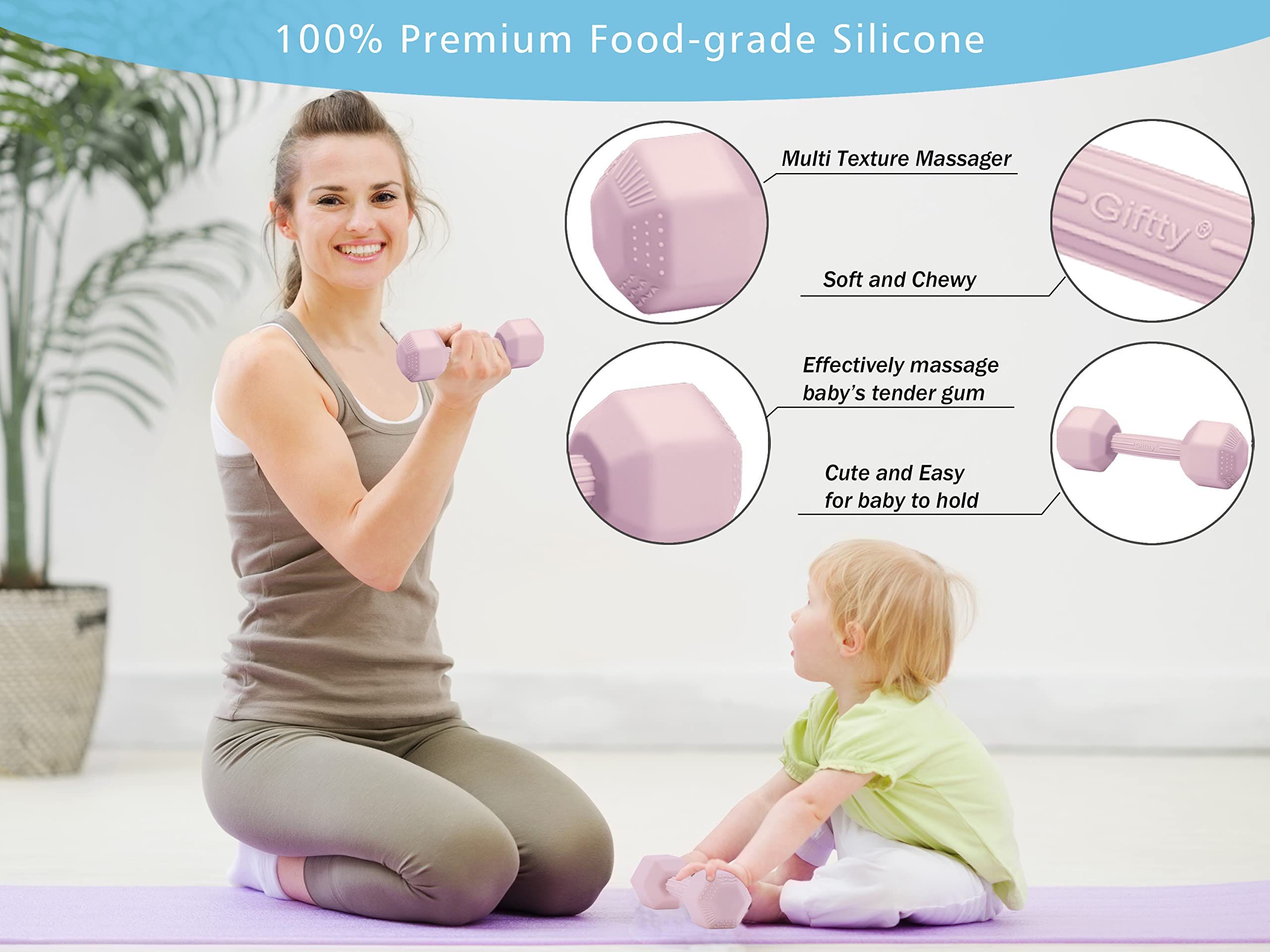 Giftty teether easily cleans and sterilizes for hygienic use.