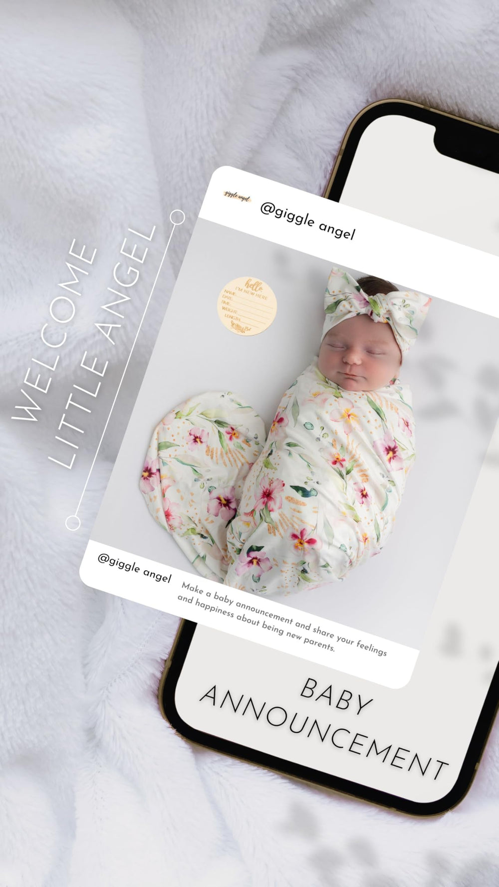 Giggle Angel ink red floral swaddle on a stroller for on-the-go warmth