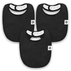 Giggly Goose 3pack baby bibs close-up shows soft cotton for gentle skin contact.