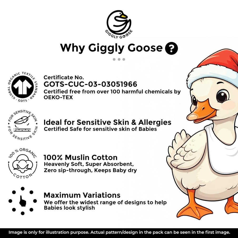 Giggly Goose bibs are easy to care for and machine washable for busy parents.