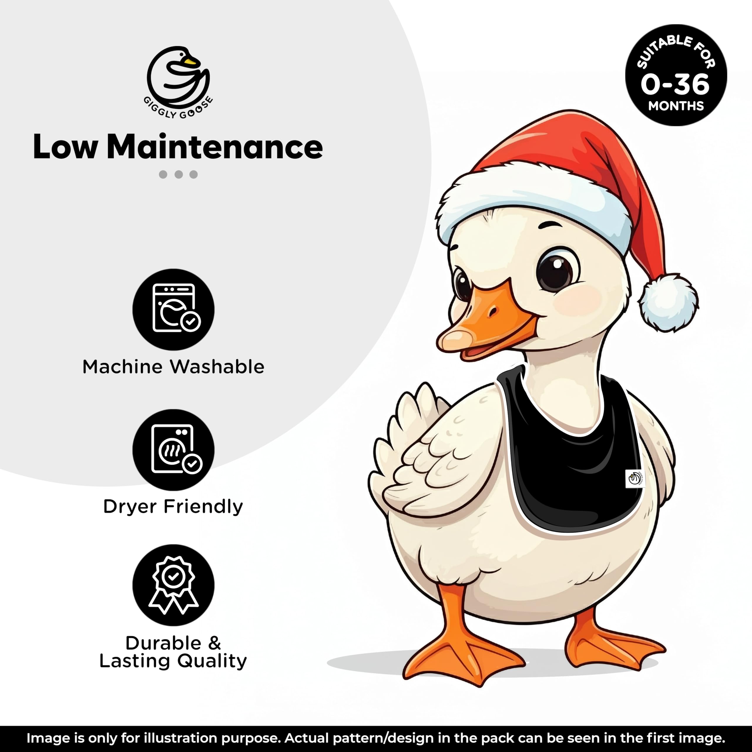 Giggly Goose gender-neutral bibs showcase stylish everyday wear.