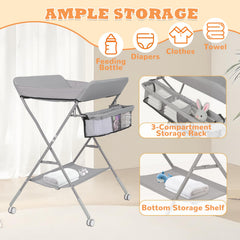 GIGYES portable changing table storage-rack keeps diapers and bottles within reach