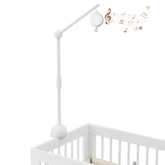 GIJIR crib mobile arm in white wood for secure, stylish baby decor and easy setup.