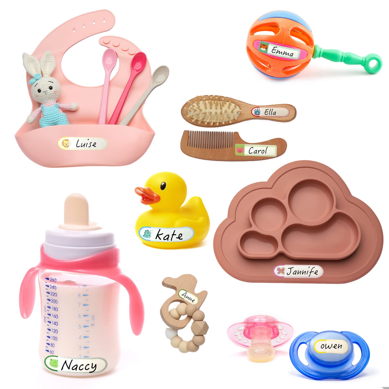 Giliger daycare self-laminating labels enable durable name tagging on cups.
