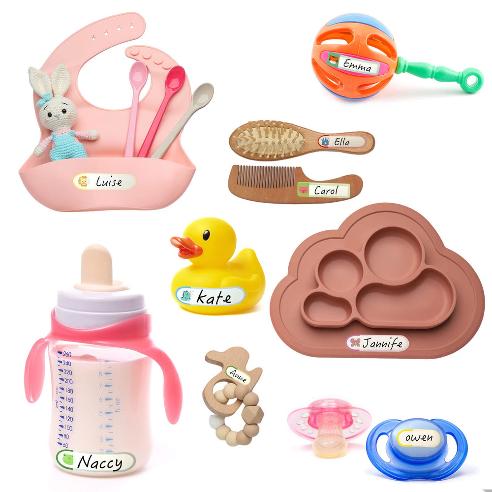Giliger daycare self-laminating labels enable durable name tagging on cups.