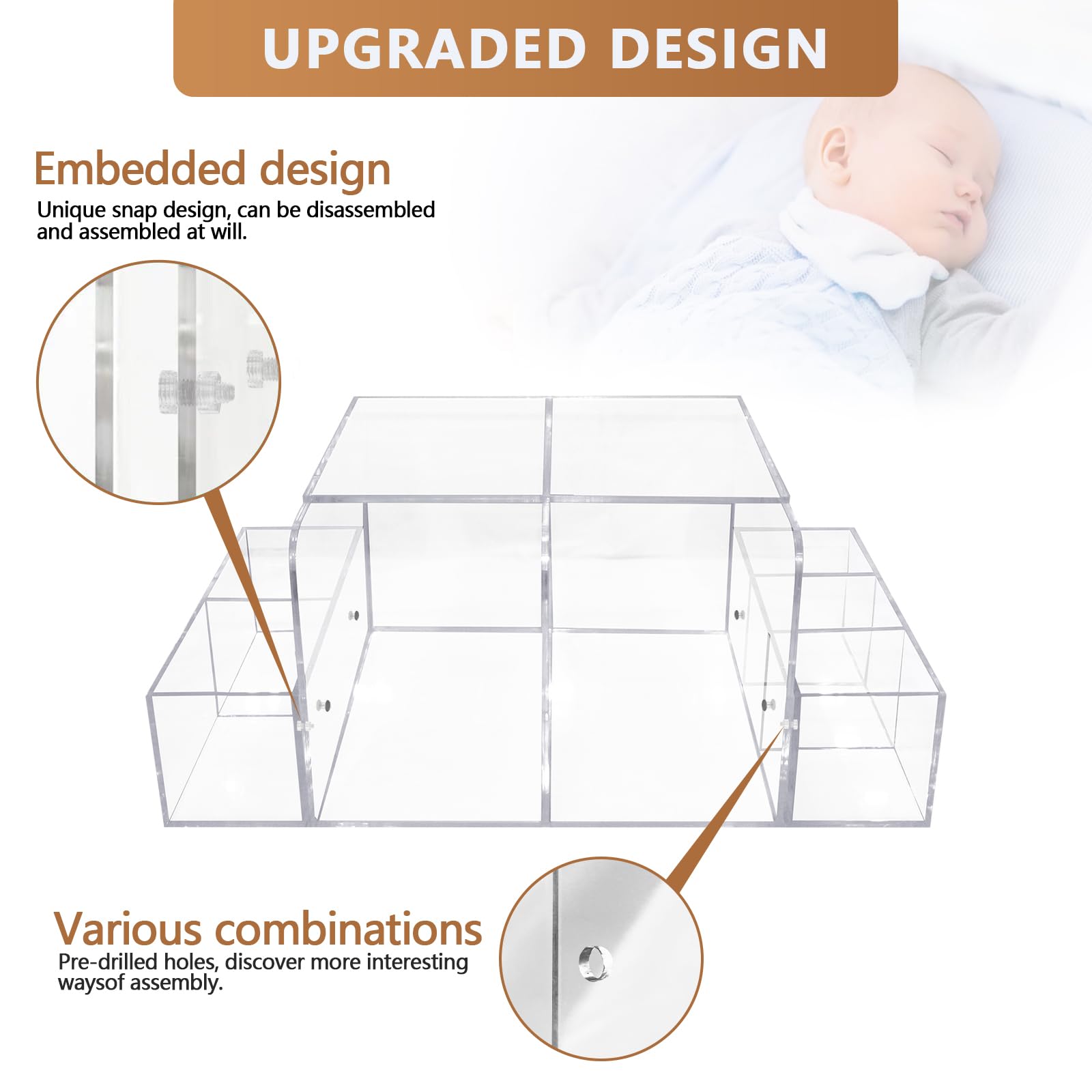 GILPWA diaper caddy seven compartments organize wipes, creams, and diapering items.