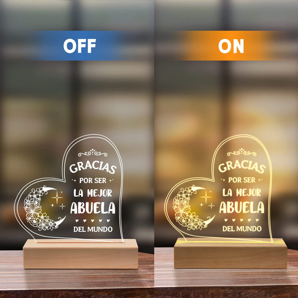 GiltGlimmer Mother's Day Abuela night light creates gentle ambience for quiet evenings.