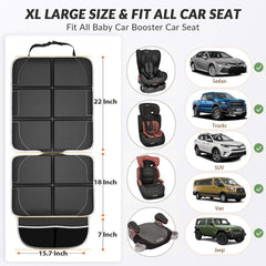 Gimars XL isoFix-compatible car seat protector installs securely for dependable fitting.