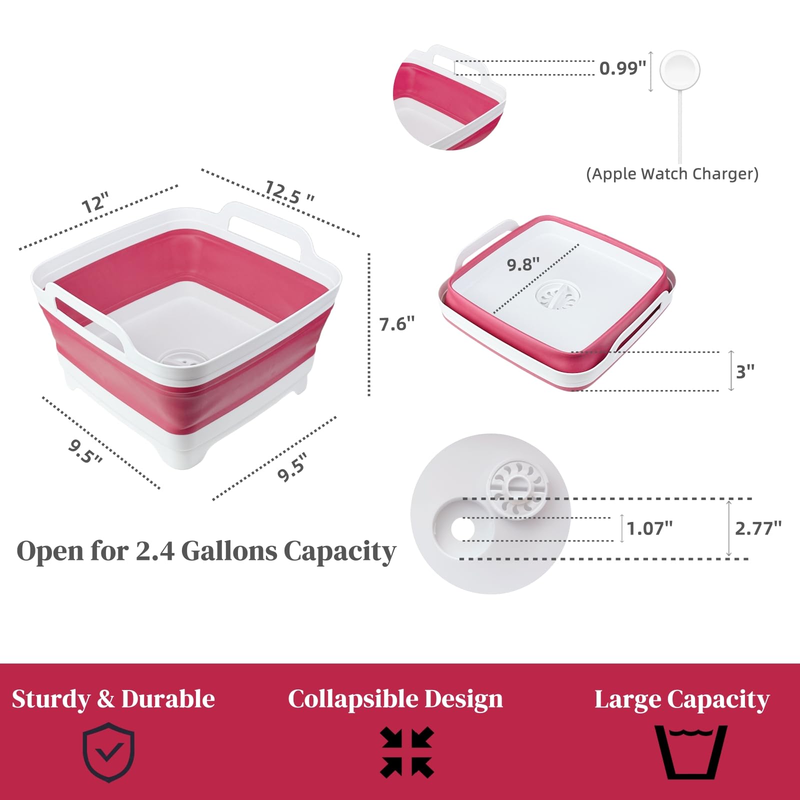 GIMWA collapsible wash basin folded flat for compact RV storage.