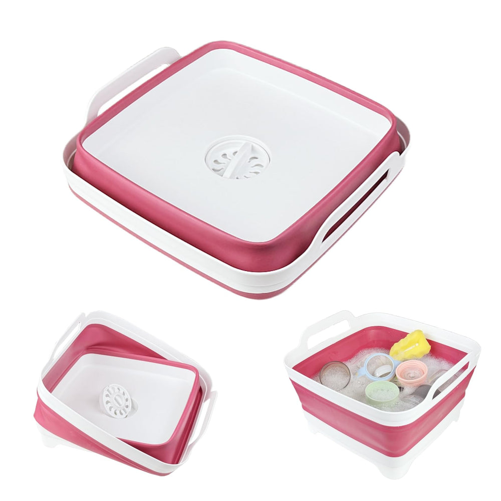 GIMWA collapsible wash basin fully expanded for efficient baby bottle washing.
