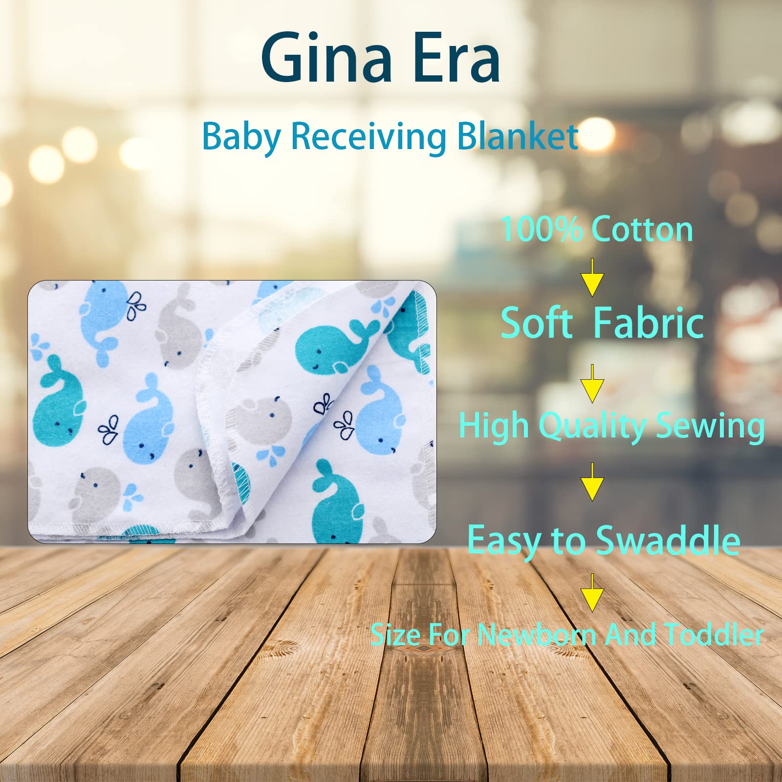 Gina Era swaddle blankets sized 30x30 inches for versatile swaddling and travel