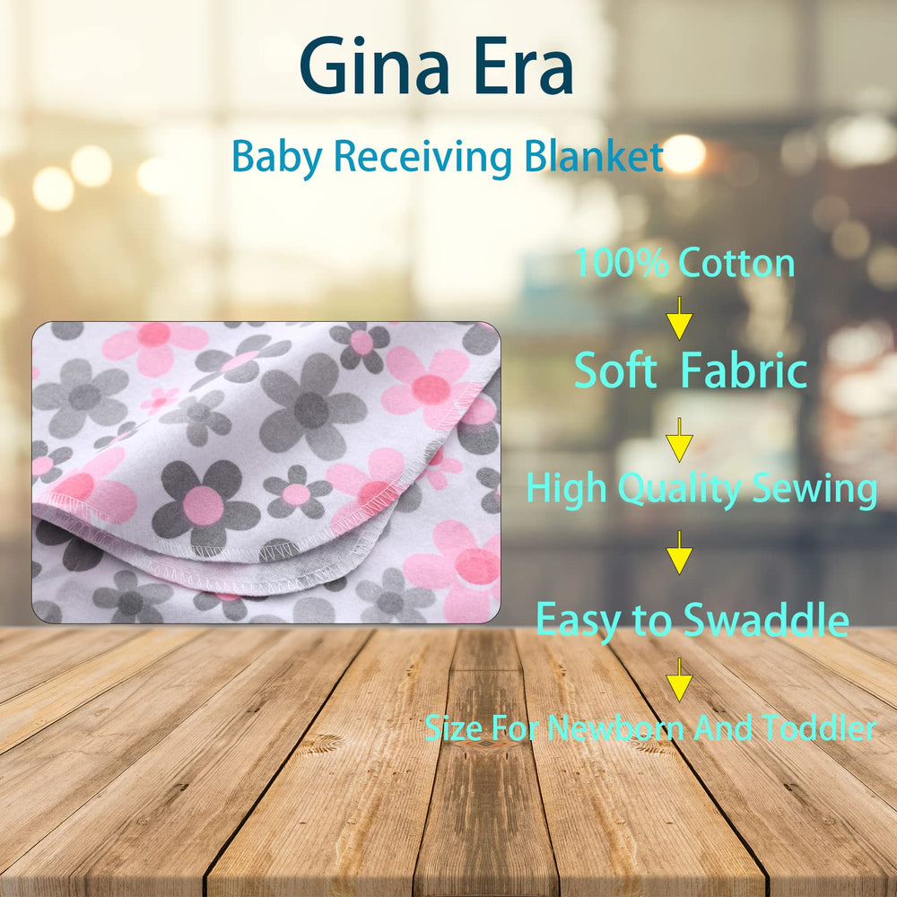 Gina Era 30x40 inch blankets display generous size for swaddling.