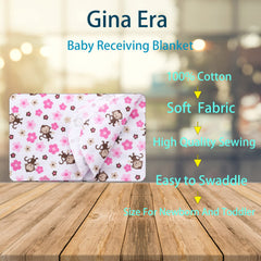 Gina Era swaddle-ready blanket in 30x30 inches for secure newborn wraps.