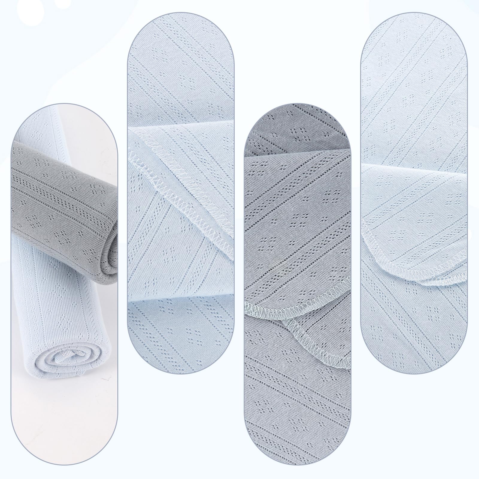 Gina Era knit baby receiving blanket blue pack folded highlights compact warmth for quick swaddling.