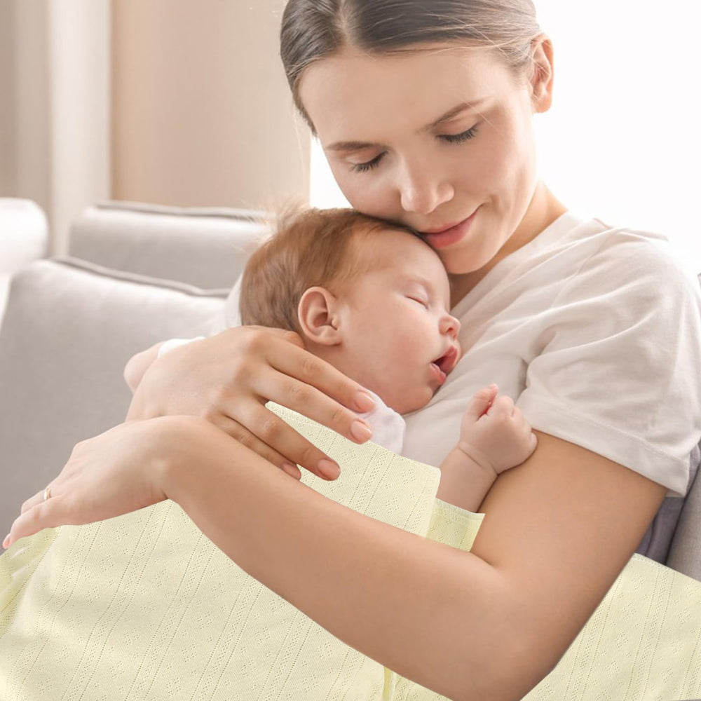 Gina Era knit baby receiving blankets durable stitching resists fraying
