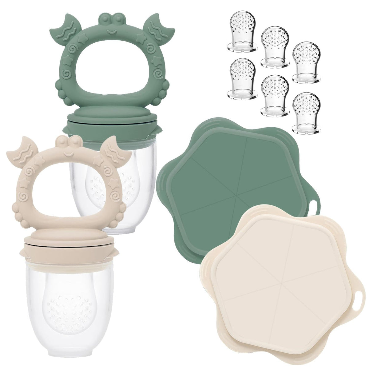 Ginbear baby fruit feeder being held shows easy grip for independent feeding exploration.
