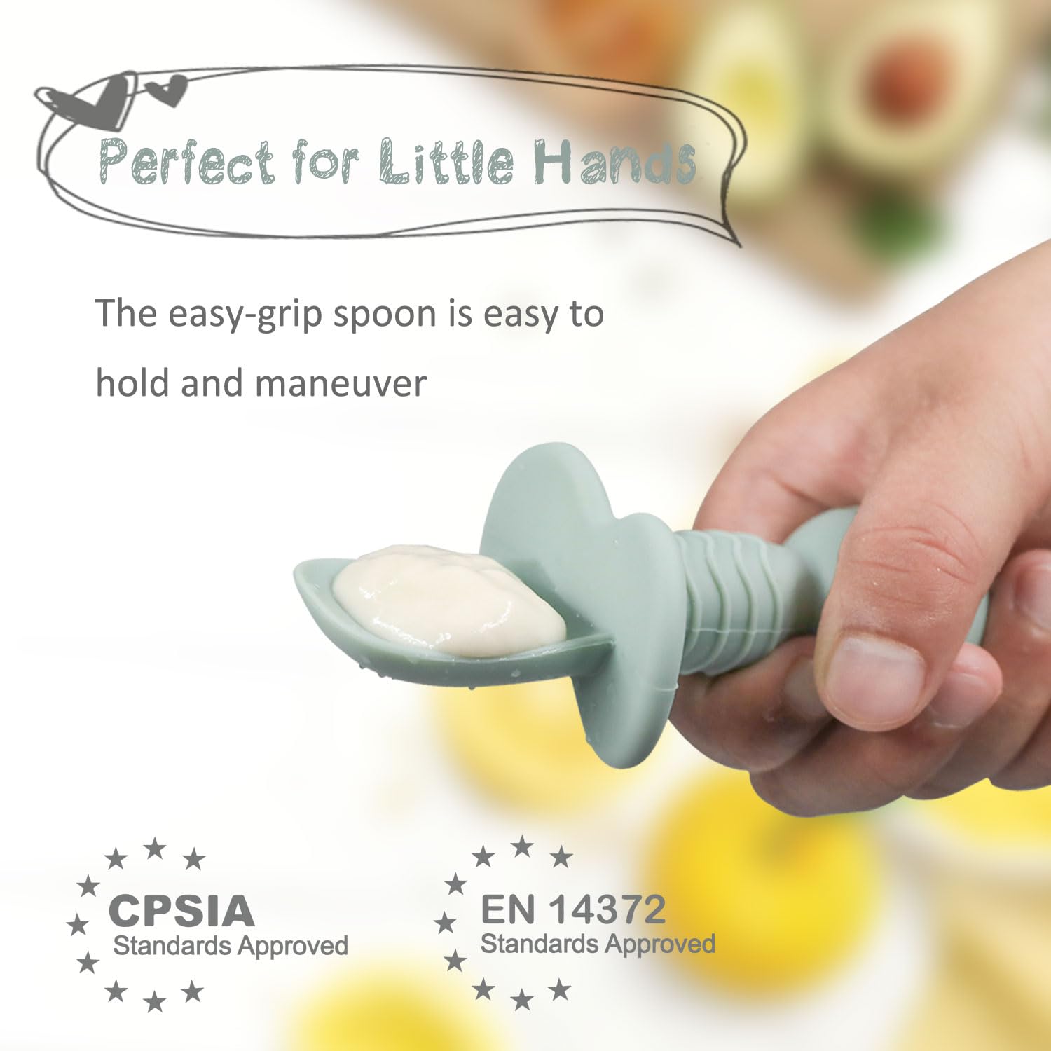 Ginbear BLW-friendly spoons ideal for 6-12 month solid food stages.