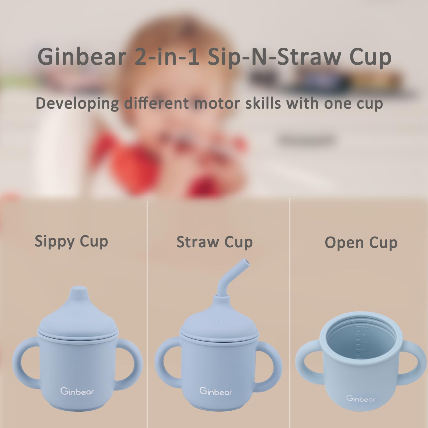 Ginbear dishwasher-safe baby cup ready for everyday meals