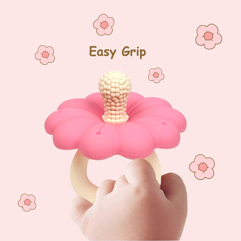 Ginbear silicone baby teether dishwasher-safe simplifies cleaning after use