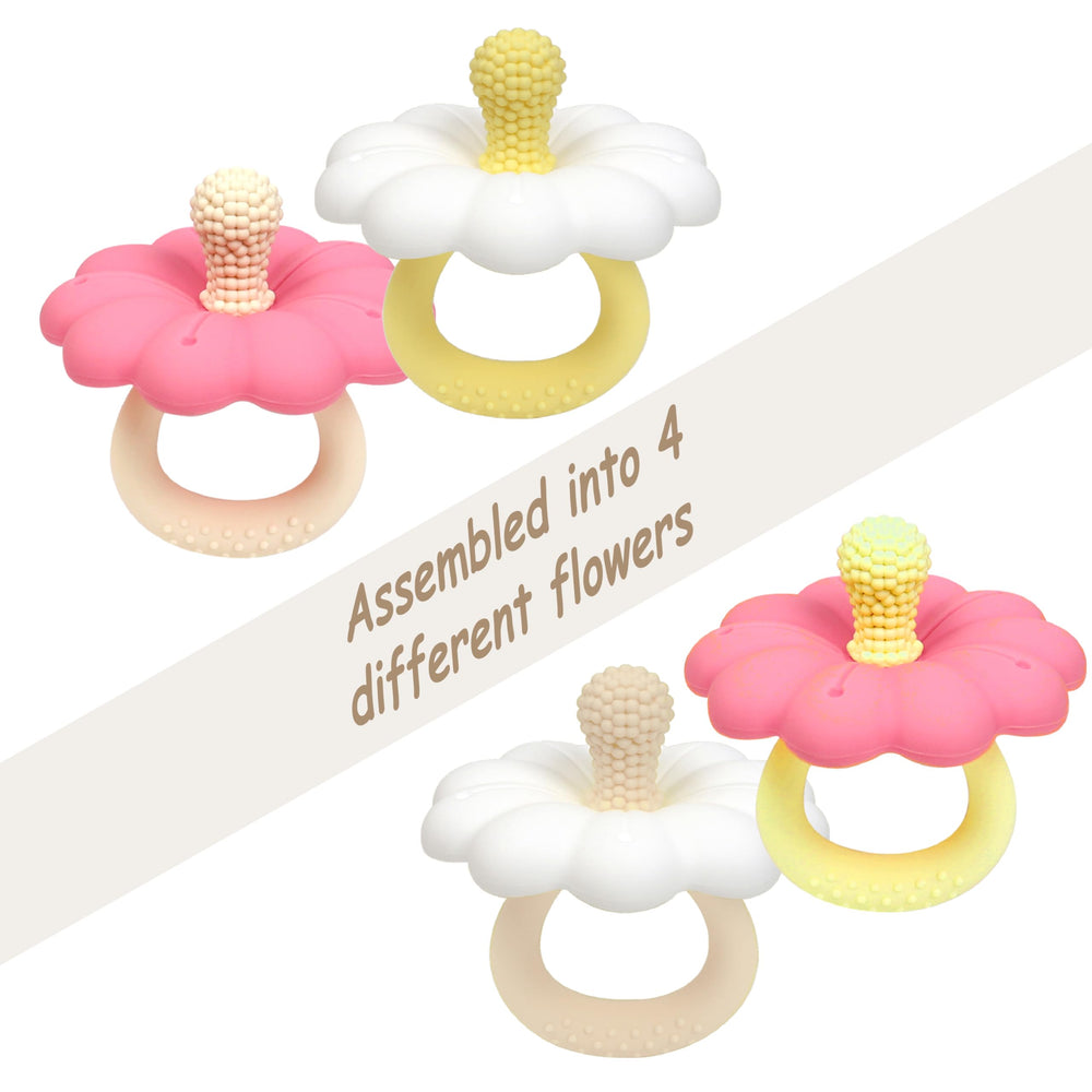 Ginbear silicone baby teether easy-grip-design supports tiny hands and self-soothing