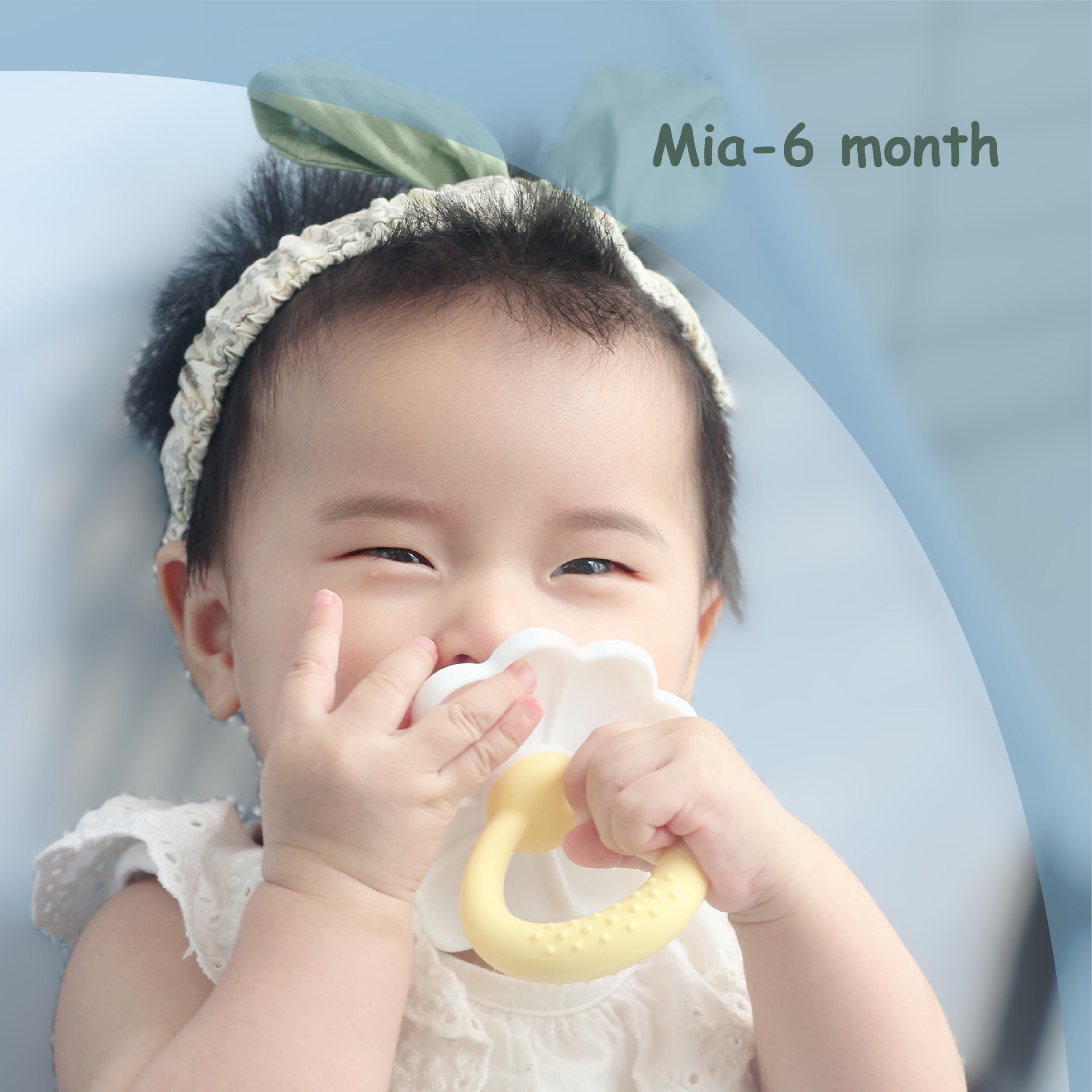 Ginbear silicone baby teether-for-girls friendly design for gentle teething moments