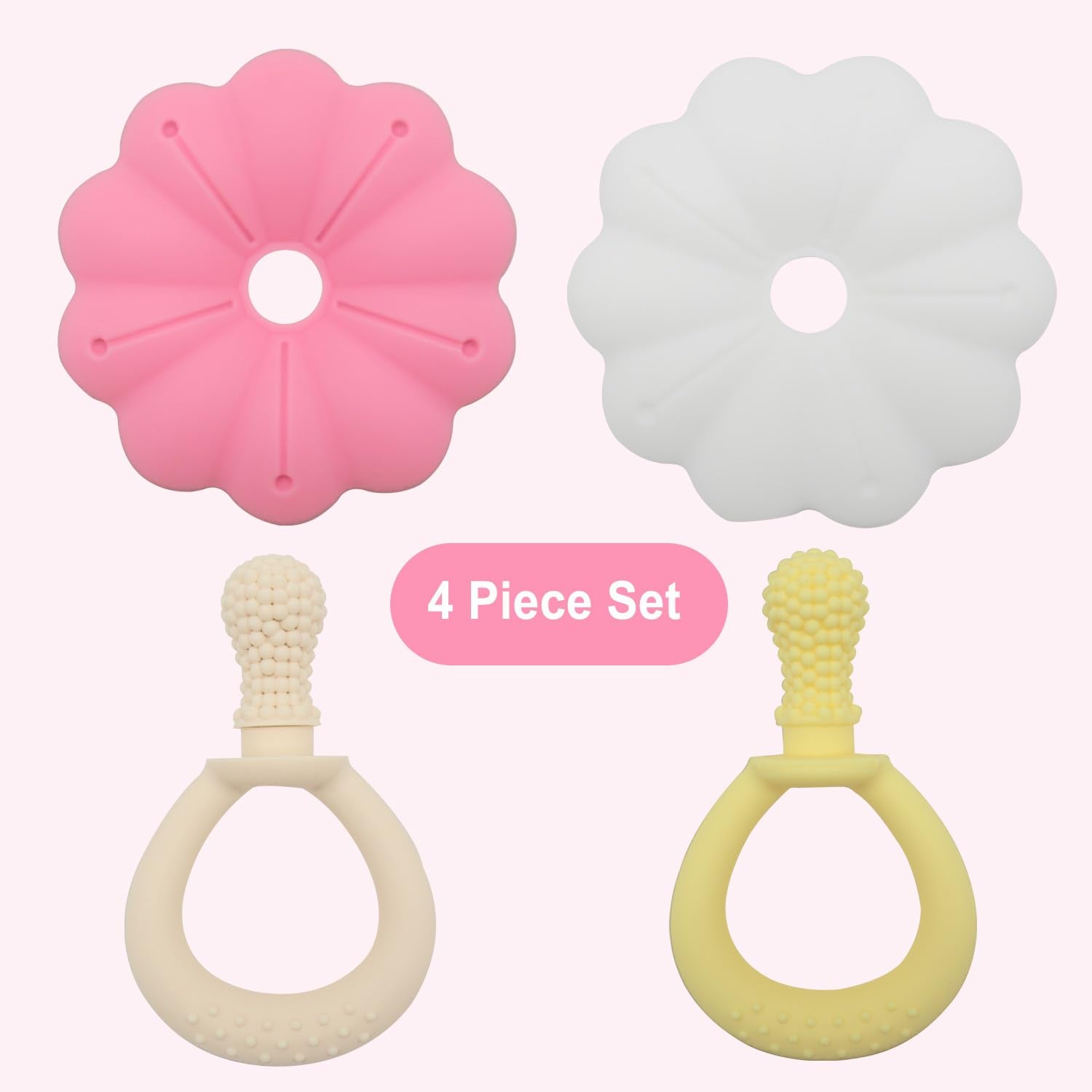 Ginbear silicone baby teether textured-surfaces varied sensations for exploration