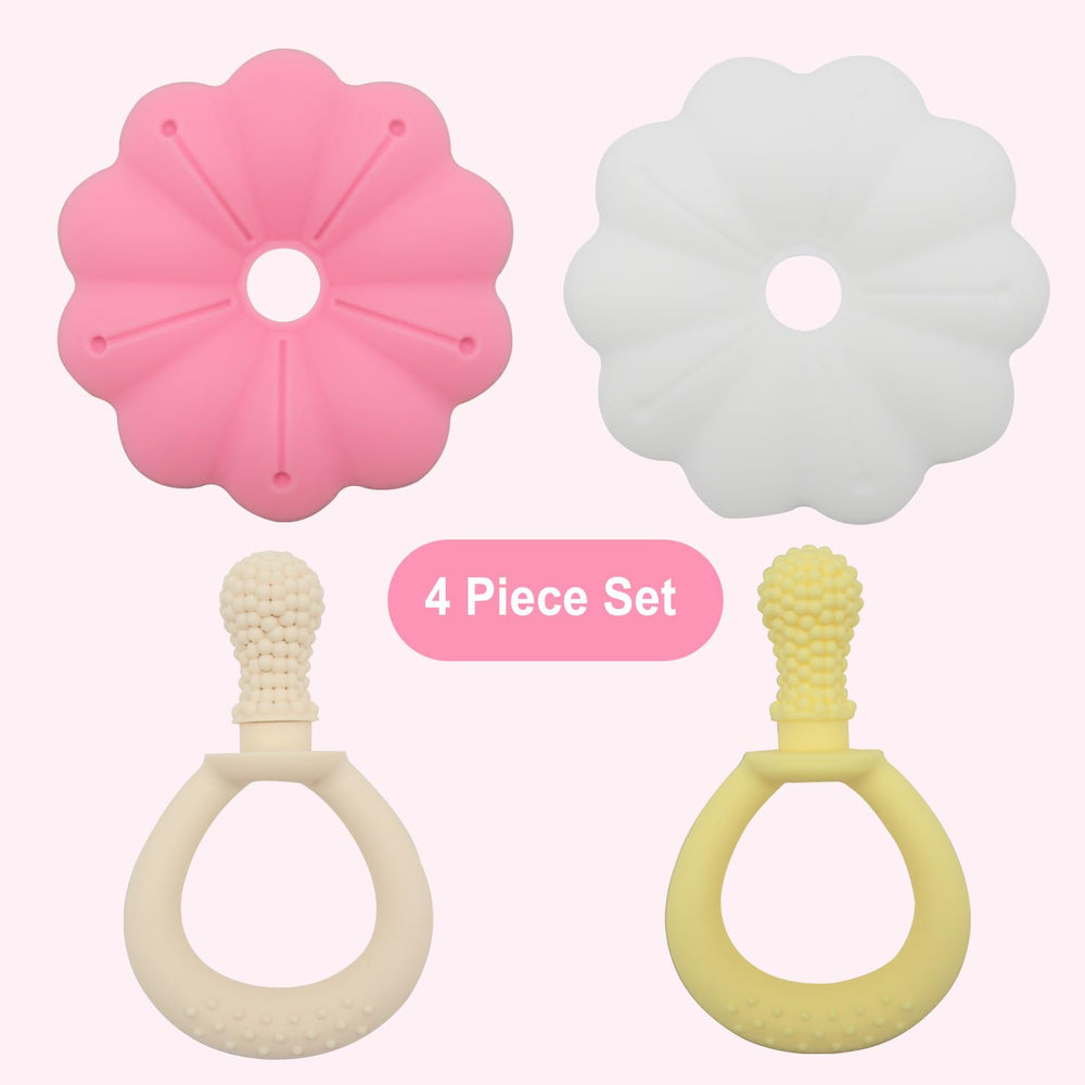 Ginbear silicone baby teether textured-surfaces varied sensations for exploration