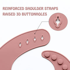 Ginbear silicone bib rolled for travel stores easily in a diaper bag.