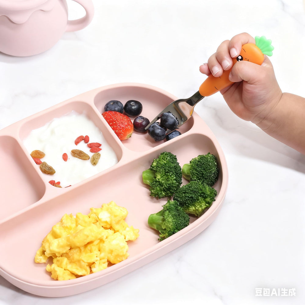 Ginbear spoon deep-bowl emphasizes easy scooping of soups and cereals.