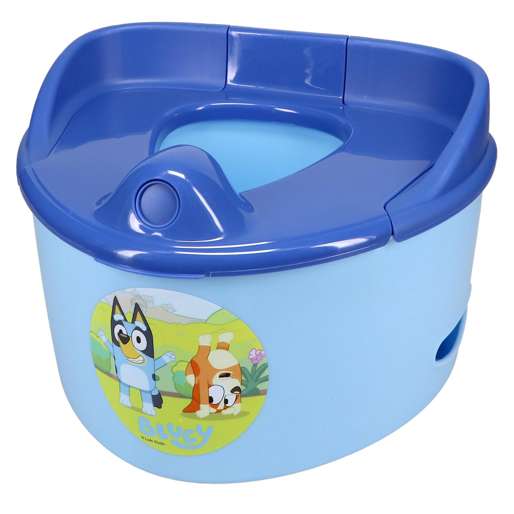 Ginsey Bluey Easy Clean-Up Potty Trainer bowl, quick rinse-ready for cleanup.