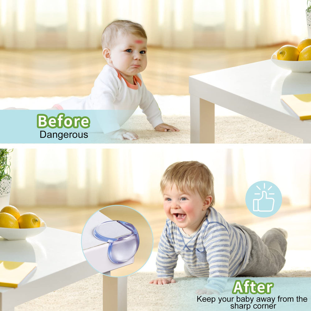 Gioriches corner protector transparent design preserves furniture appearance while shielding sharp edges.