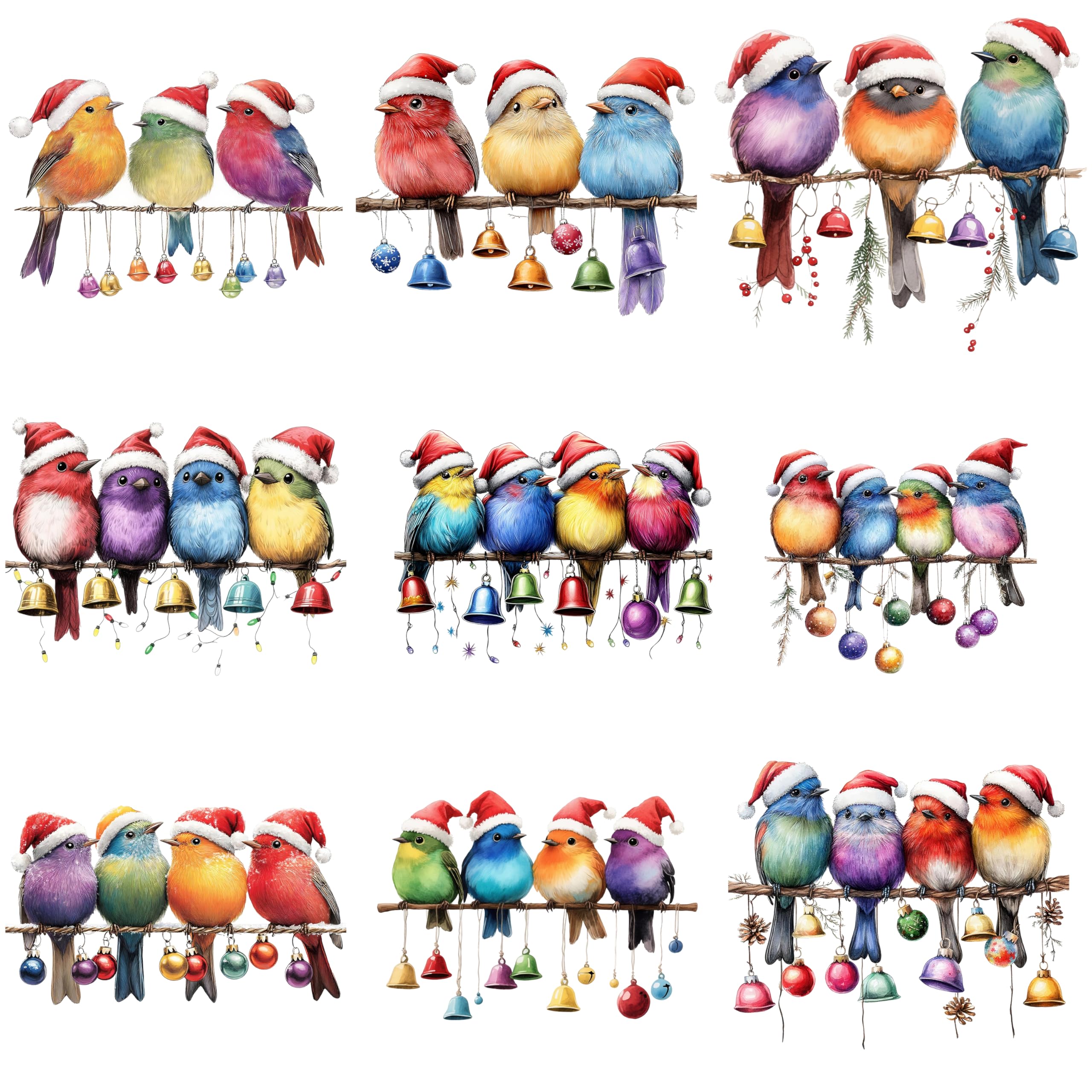GioXtra Christmas bird on branch wall sticker adds festive ambiance to any room.