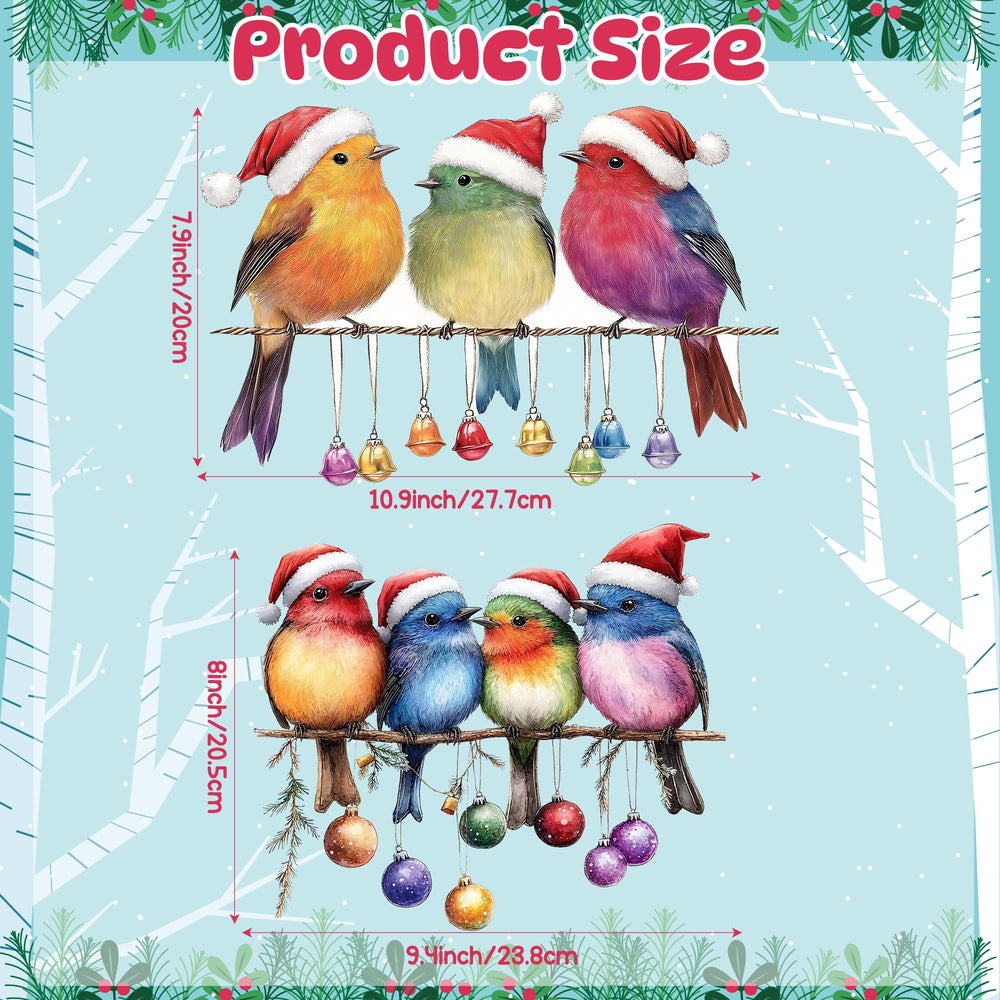 GioXtra watercolor bird with Santa hat sticker brightens walls with playful holiday charm.