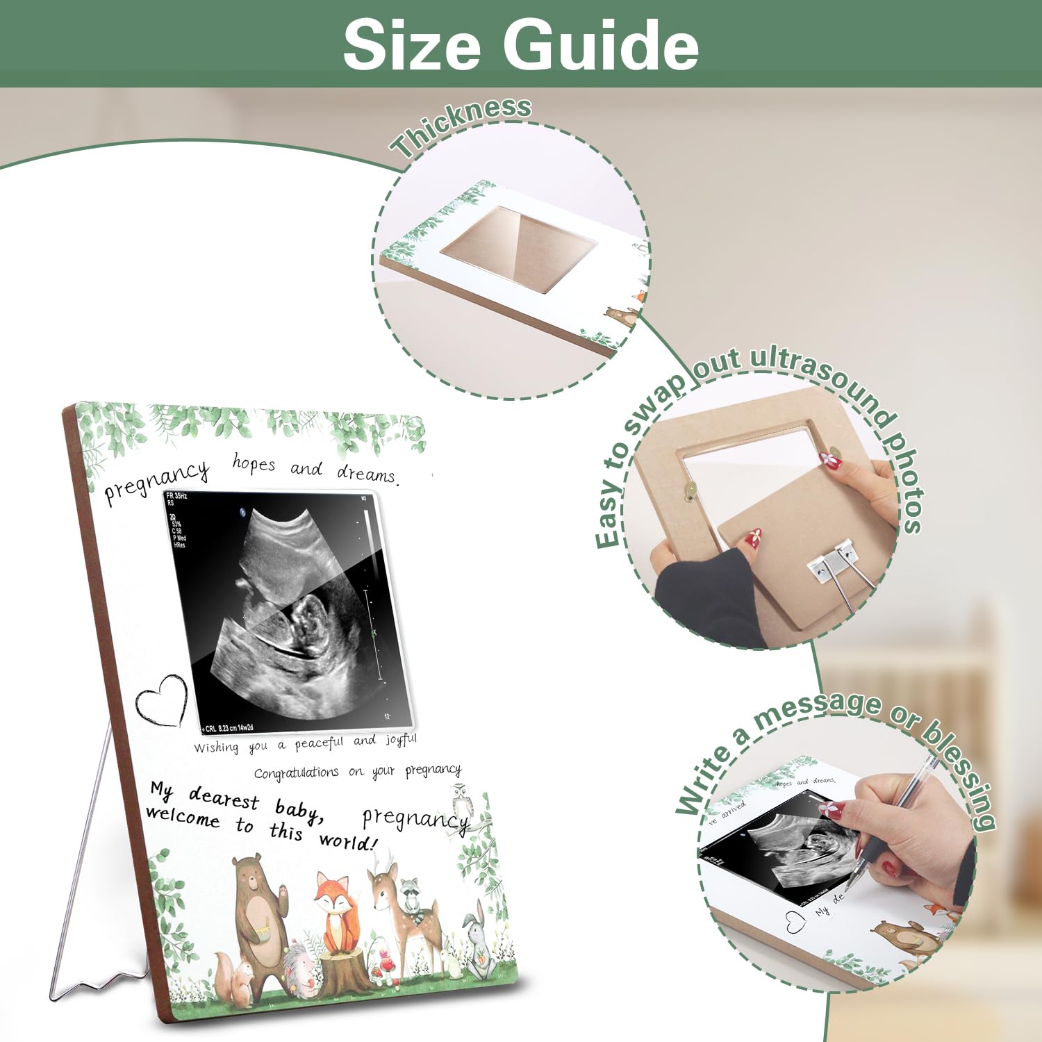 Girlbido Frame forest animals design ideal for baby shower décor