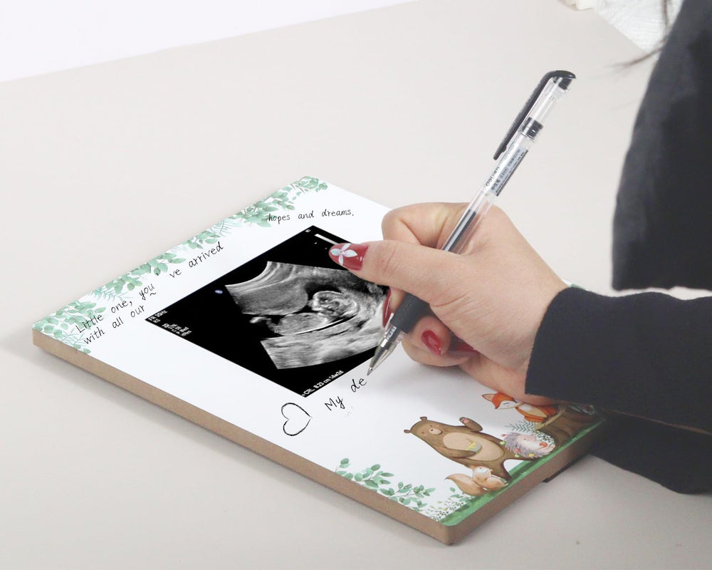 Girlbido Woodland Ultrasound Frame in nursery decor with woodland animals