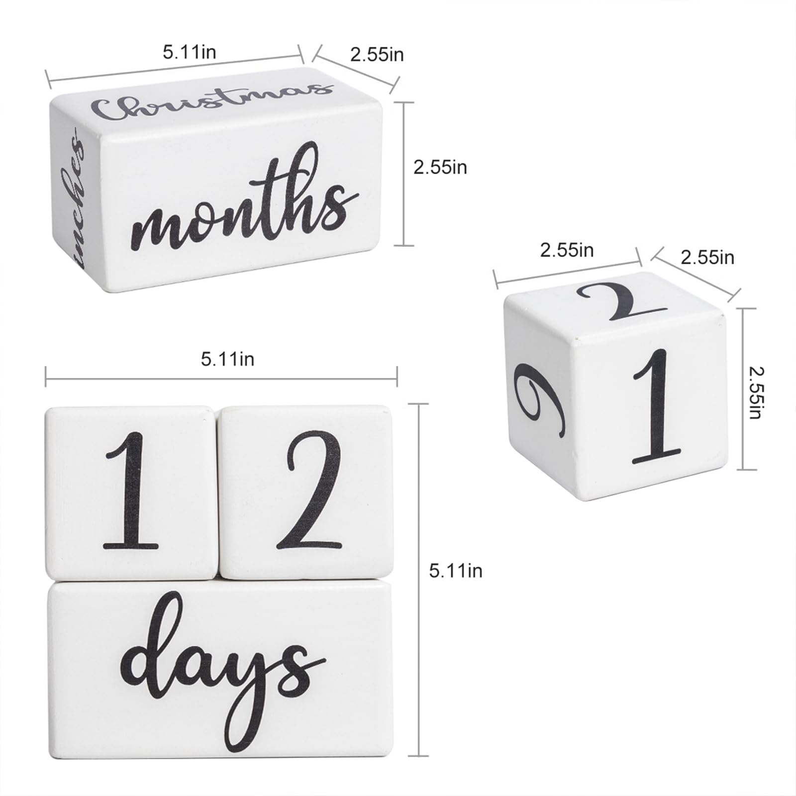 GIRVEM milestone blocks crafted from premium pine wood with rounded edges for safe display