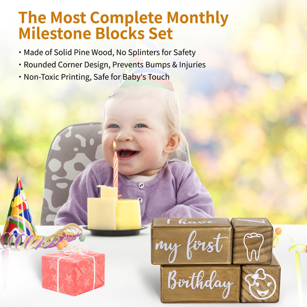 GIRVEM milestone blocks with pastel colors suit photo shoots and nurseries